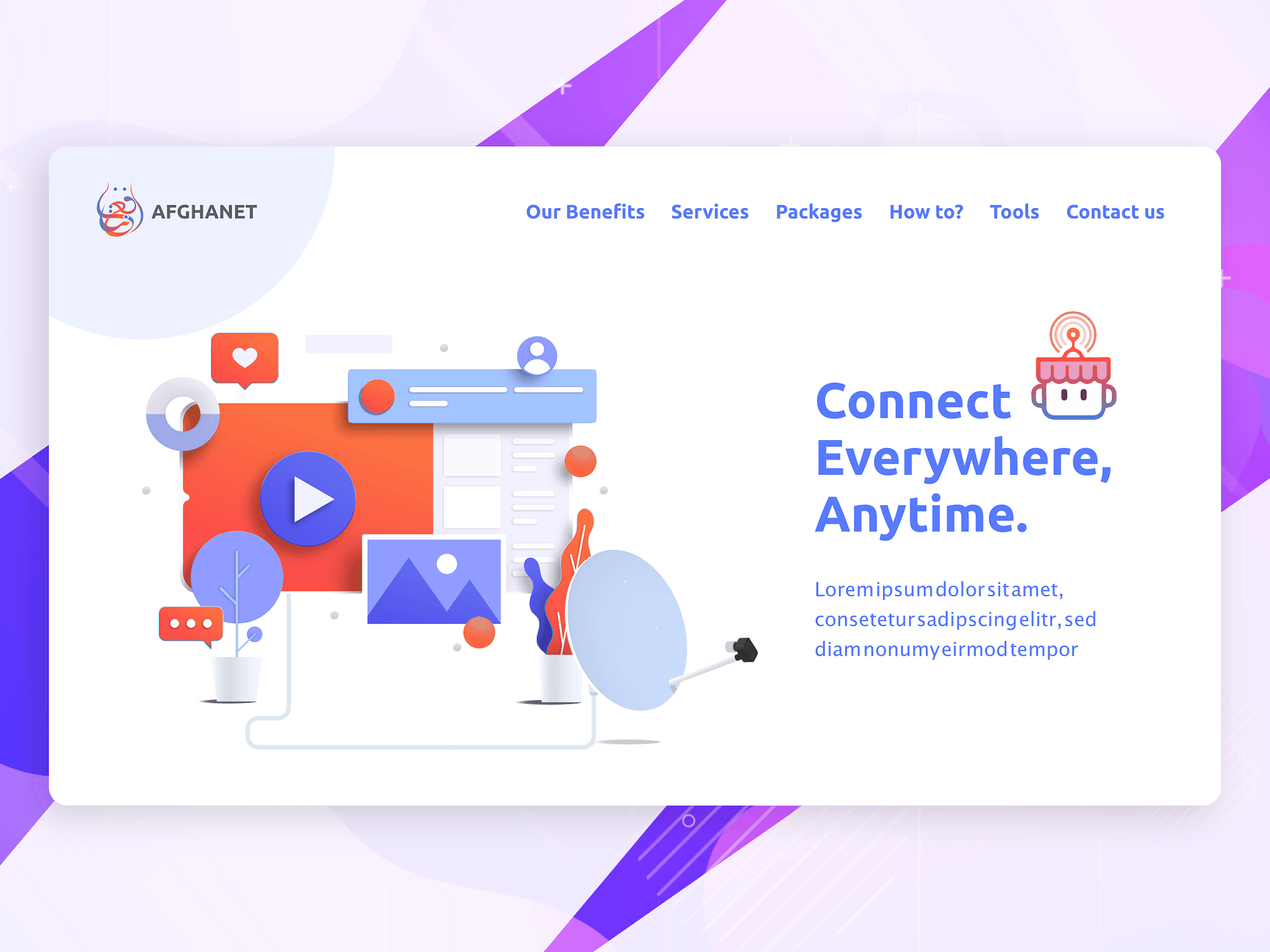 AFGHANET website hero section